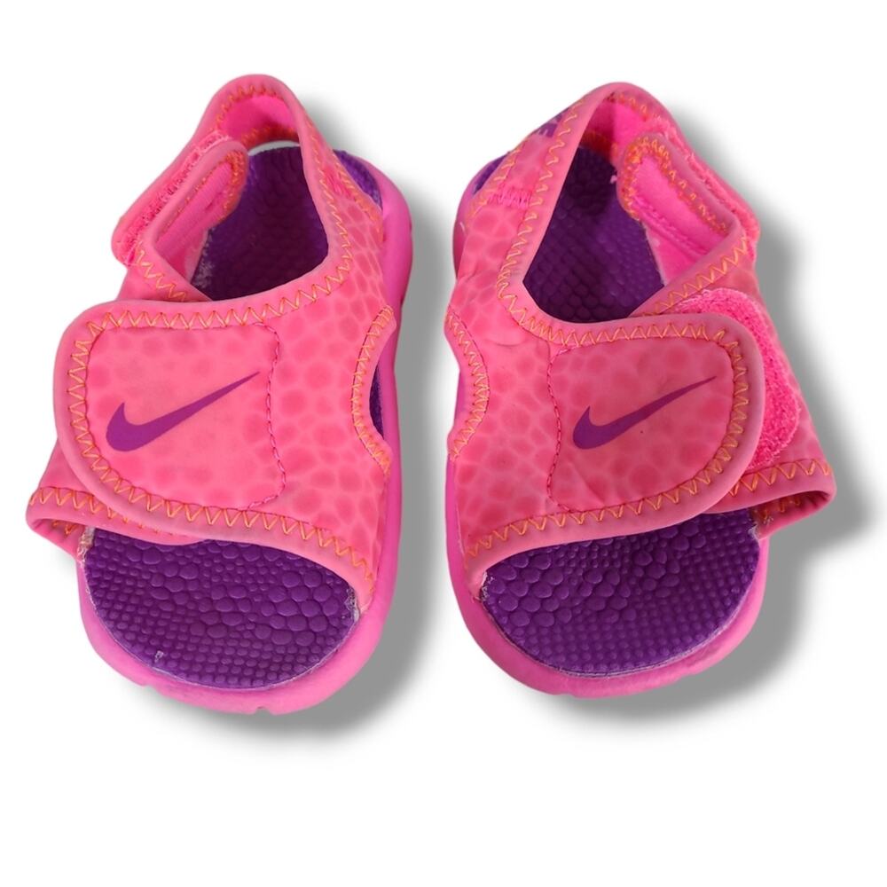 Nike Sunray Adjust Baby SZ 5 Comfort Sandals Neon Pink Purple Summer Lightweight